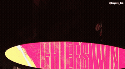 Chiefs Win Sign Lit Up At Night GIF