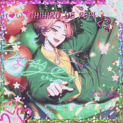 Chihiro De Pepi With Balloons And Stars GIF