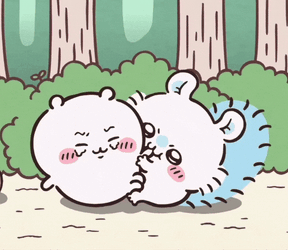 Chiikawa Versus Momonga Fight GIF