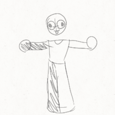 Child Drawing Person With Arms Outstretched GIF