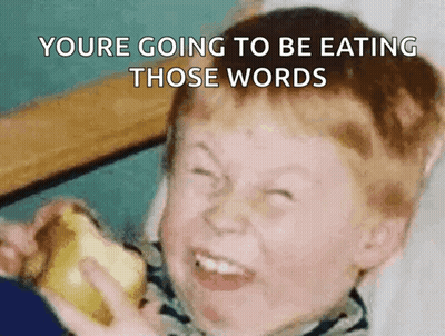 Child Eating Sandwich Saying Youre Going To Be Eating Those Words GIF