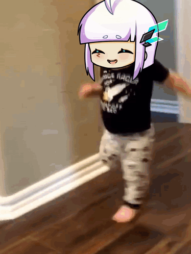 Child In Age Hack Shirt Walking GIF