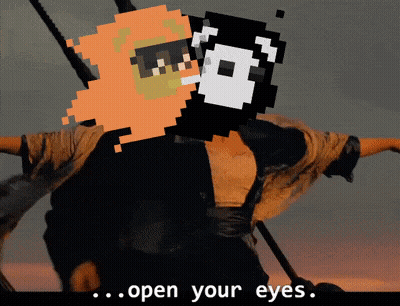 Child Jumping On Bed With Pixelated Lion GIF