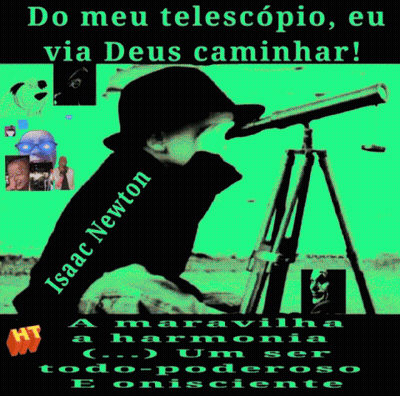 Child Looking Through Telescope Isaac Newton Poster GIF