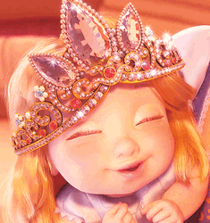 Child Rapunzel With Her Crown GIF