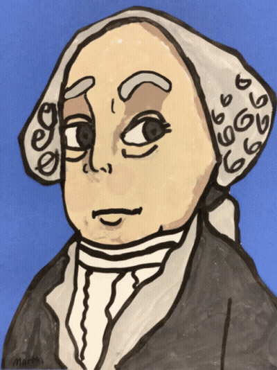 Child's Drawing George Washington 1776 Hat GIF