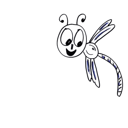 Child's Drawing Of Smiling Dragonfly Sticker
