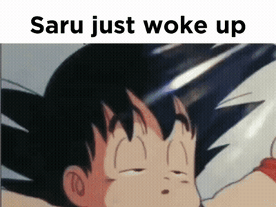 Child Saying Saru Just Woke Up GIF