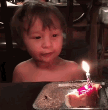 Child Sticking Tongue Out Birthday Candle