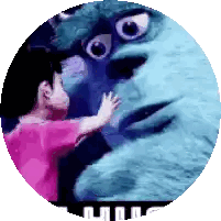 Child Touching Sulley Face Sticker
