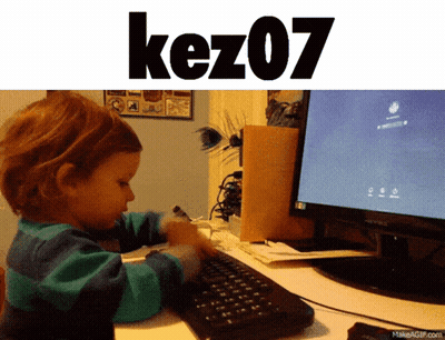 Child Typing On Keyboard With Kez07 GIF