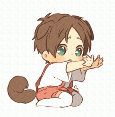 Child With Dog Tail And Name Flan GIF