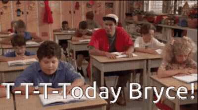 Children At Desks With T-T-T-Today Bryce GIF