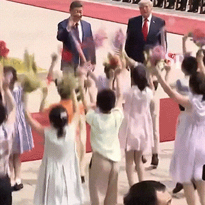 Children Dancing In Front Of Donald Trump GIF