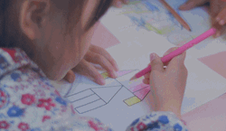Children Draw With Colored Pens GIF