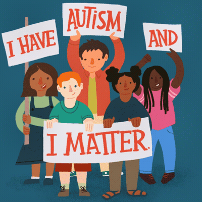 Children Holding Autism And I Matter Signs GIF