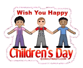 Children Holding Hands Greeting Card Sticker