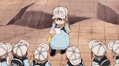 Children In Baseball Caps Around Girl In White Hat GIF