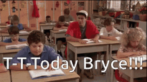Children In Classroom Saying T-T-Today Bryce GIF