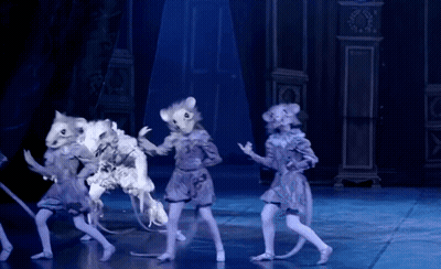 Children In Mice Costumes Dancing On Stage GIF