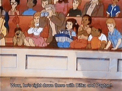 Children In Stadium Saying Wow He's Right Down There With Ditka And Payton GIF