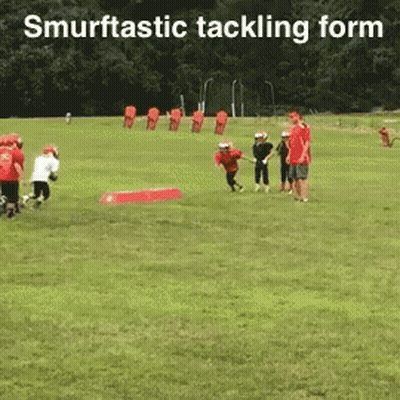 Children Playing Football Smurftastic Tackling Form GIF