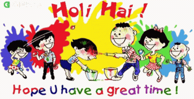 Children Playing Holi Hope U Have Great Time GIF