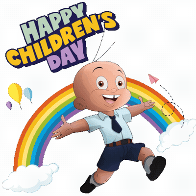 Children's Day Cartoon Boy Rainbow GIF