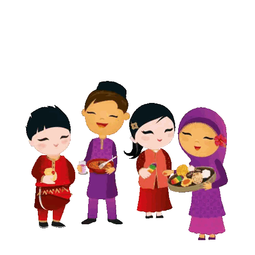 Children Standing With Purple Shirt Sticker