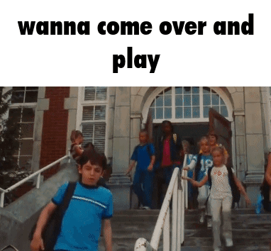 Children Walking Down Stairs Wanna Come Over And Play GIF