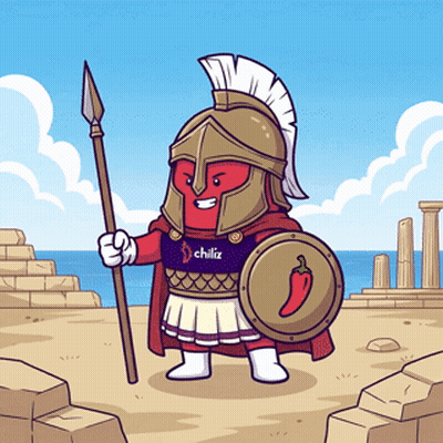 Chili Pepper Warrior With Spear And Shield GIF