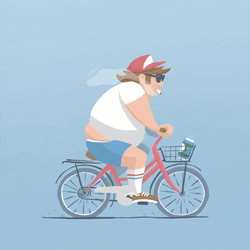 Chill Biking Fat Guy GIF