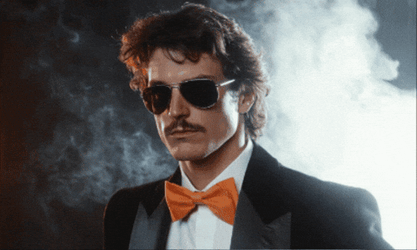 Chill Guy Hyramel In Tux With Smoke Around GIF