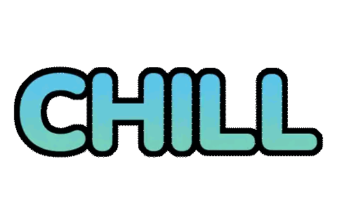 Chill Word In Blue And Green Sticker