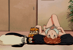 Chilling Anime Eating Chips GIF