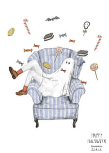 Chilling Ghost Cute Halloween GIF