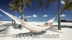 Chilling Happy Birthday Beach GIF