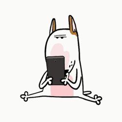 Chilling Jimmy The Bull Texting GIF