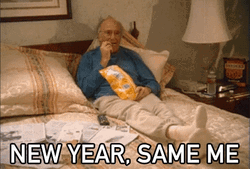 Chilling Old Man New Year GIF