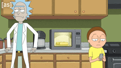 Chilling Rick And Morty Microwave Oven GIF