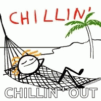 Chilling Stickman On A Hammock GIF