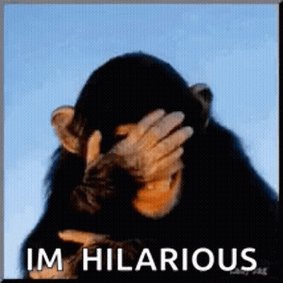Chimpanzee Covering Face I'm Hilarious GIF