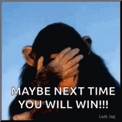 Chimpanzee Covering Face Saying Maybe Next Time GIF
