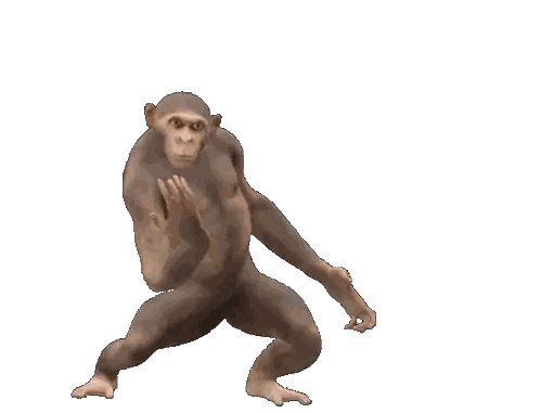 Chimpanzee Standing With Outstretched Hands Sticker