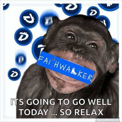 Chimpanzee With Blue Faith Walker Sticker on Face