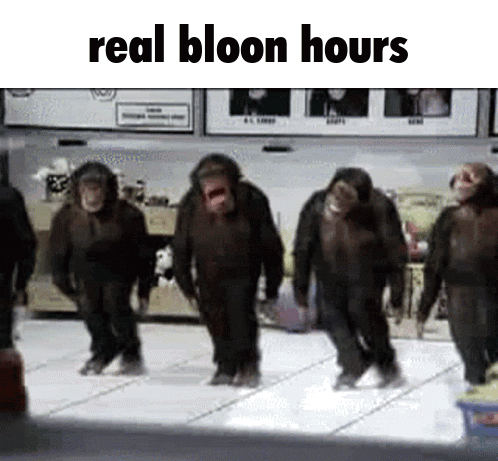 Chimpanzees Dancing With Real Bloon Hours GIF