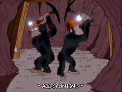 Chimpanzees Mining In A Mine GIF