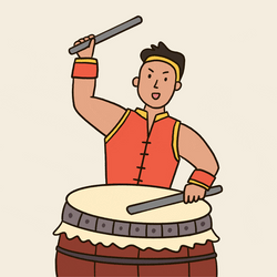 Chinese New Year 2022 Chinese Drummer GIF