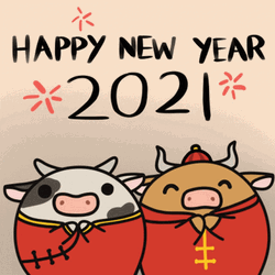 Chinese New Year 2022 Cute Cow Ox GIF