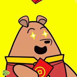Chinese New Year 2022 Pants Bear Raining Money GIF